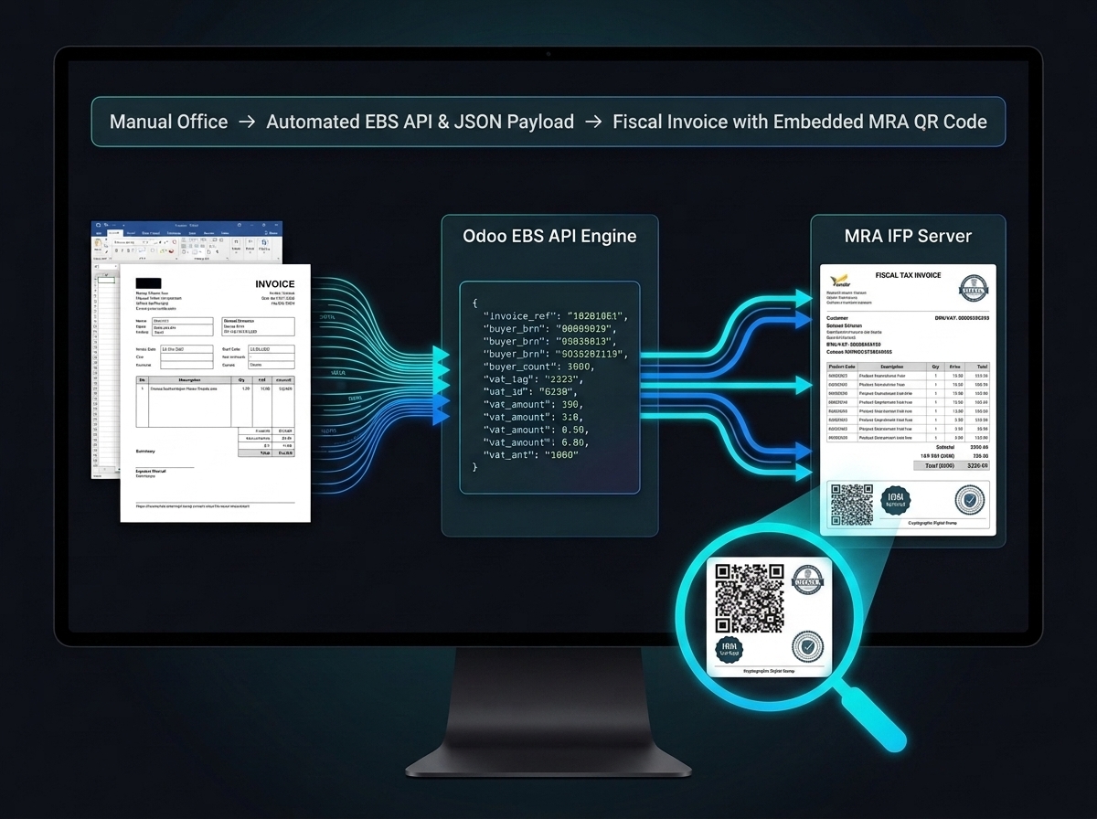 Manual Office to Automated EBS JSON API Payload and Real-Time MRA Fiscalisation